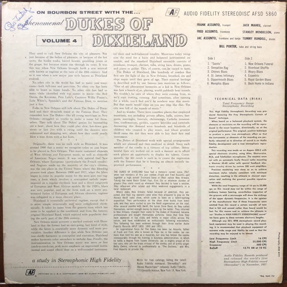 Dukes Of Dixieland On Bourbon Street Vinyl Lp - Picture 3 of 8